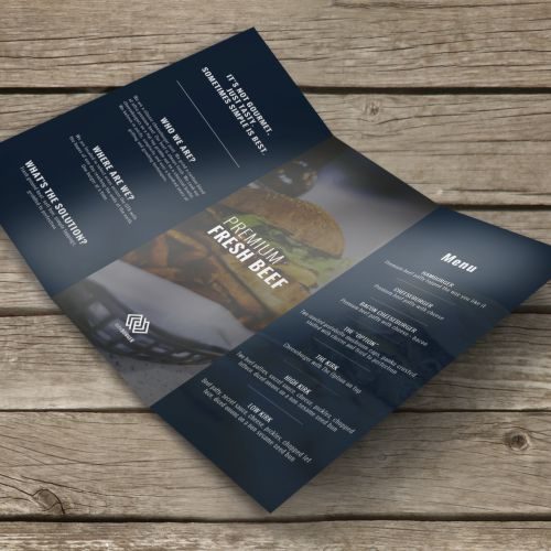 Brochure with gloss text finish