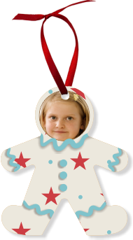 Gingerbread man tree ornament with custom print