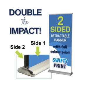 Retractable banner stand with two printed inserts - Swifty Print